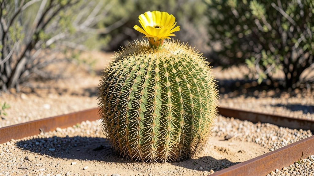 Round Cactus With Flower: Pacific Northwest's Cold-Resistant Vertical Starburst