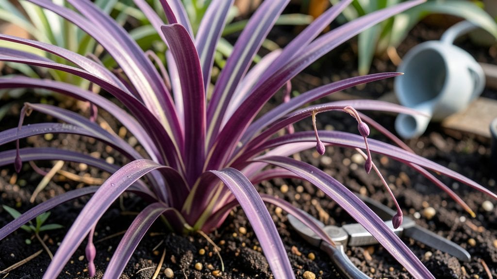 Purple Flower Spider Plant Growing Guide: Cold-Resistant Variety With Stunning Variegation