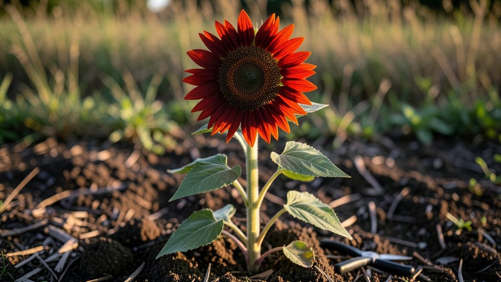 Red Sunflower Images: Bold Vertical Accents for Pacific Northwest Gardens