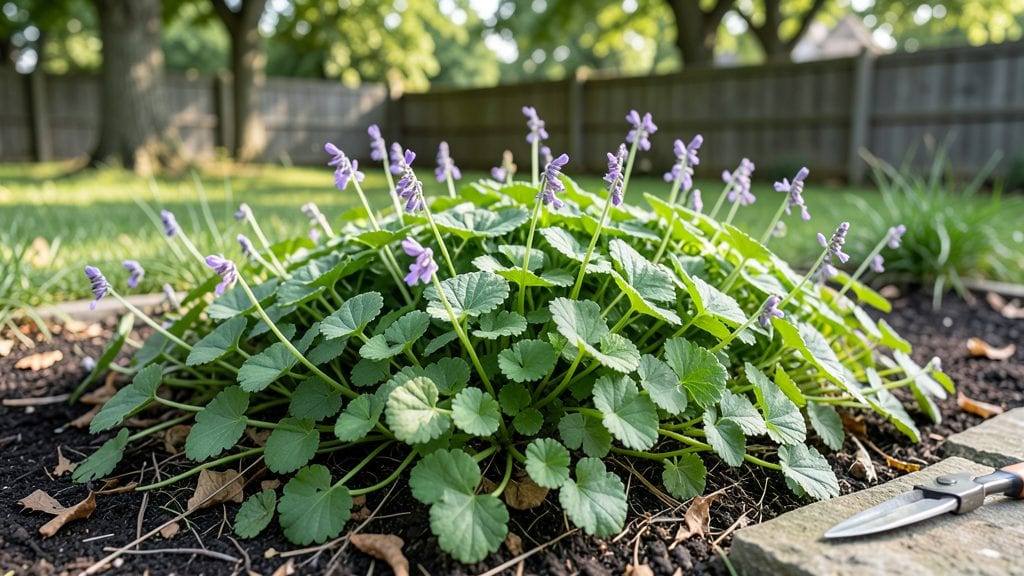 Creeping Charlie Lawn Weeds with Purple Flowers: Natural Eradication in 4 Easy Steps